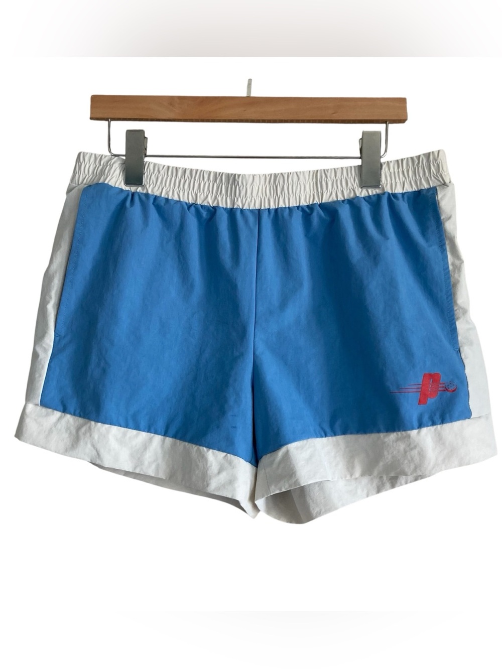 Prone Pickleball Baby Blue and White Nylon Activewear Shorts